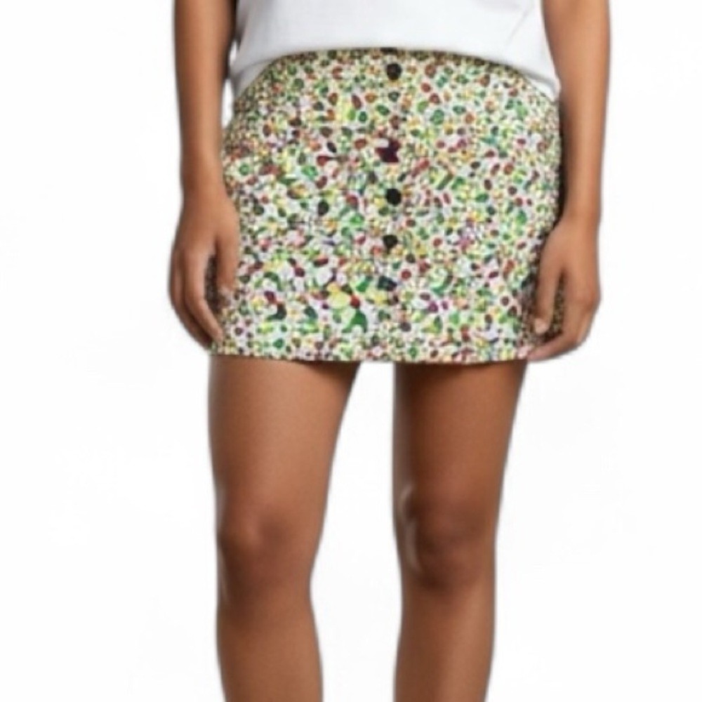 J. Crew Factory Multicolor Floral A-Line Skirt